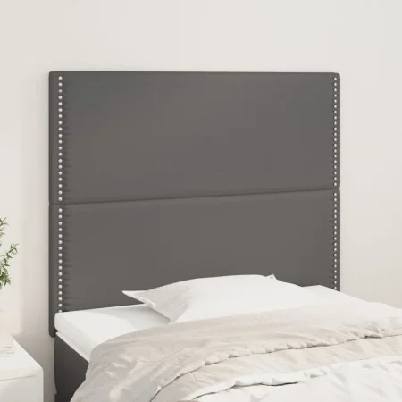 Headboards 2 units of gray synthetic leather 100x5x78/88 cm by , Headboards and footboards - Ref: Foro24-3116280, Price: 49,6...