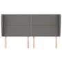 Cabecero con orejas cuero sintético gris 203x23x118/128 cm de , Cabeceros y pies de cama - Ref: Foro24-3117928, Precio: 109,9...