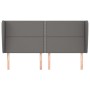 Headboard with ears gray synthetic leather 203x23x118/128 cm by , Headboards and footboards - Ref: Foro24-3117928, Price: 111...