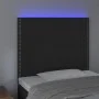 Cabecero con luces LED terciopelo negro 80x5x118/128 cm de , Cabeceros y pies de cama - Ref: Foro24-3122316, Precio: 57,83 €,...