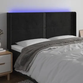 Kopfteil aus schwarzem Samt mit LED 163x16x118/128 cm von , Kopf- und Fußteile - Ref: Foro24-3123964, Preis: 114,78 €, Rabatt: %