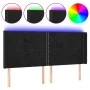 Black velvet headboard with LED 163x16x118/128 cm by , Headboards and footboards - Ref: Foro24-3123964, Price: 114,37 €, Disc...