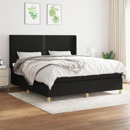 Box spring bed with black fabric mattress 160x200 cm by , Beds and slatted bases - Ref: Foro24-3131923, Price: 560,50 €, Disc...