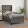 Cama box spring con colchón cuero sintético gris 100x200 cm de , Camas y somieres - Ref: Foro24-3132427, Precio: 362,36 €, De...