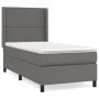 Box spring bed with gray synthetic leather mattress 100x200 cm by , Beds and slatted bases - Ref: Foro24-3132427, Price: 362,...