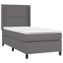 Boxspringbett mit grauer Kunstledermatratze 100x200 cm von , Betten und Lattenroste - Ref: Foro24-3132427, Preis: 368,86 €, R...