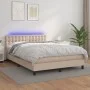 Cama box spring colchón LED cuero sintético capuchino 140x190cm de , Camas y somieres - Ref: Foro24-3134224, Precio: 437,52 €...