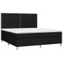 Box spring bed mattress and LED lights black fabric 160x200 cm by , Beds and slatted bases - Ref: Foro24-3135367, Price: 551,...