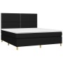 Boxspringbettmatratze und LED-Leuchten aus schwarzem Stoff 160x200 cm von , Betten und Lattenroste - Ref: Foro24-3135367, Pre...