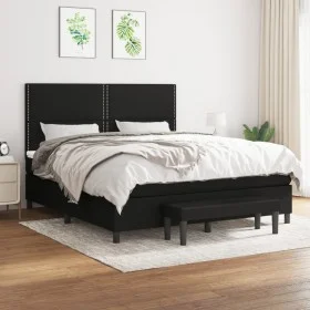 Box spring bed with black fabric mattress 160x200 cm by , Beds and slatted bases - Ref: Foro24-3136527, Price: 574,90 €, Disc...