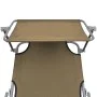 Klappbare Sonnenliege mit taupefarbener Stahlmarkise von vidaXL, Liegen - Ref: Foro24-44292, Preis: 63,28 €, Rabatt: %