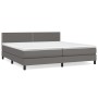 Box spring bed with gray synthetic leather mattress 200x200 cm by , Beds and slatted bases - Ref: Foro24-3141087, Price: 596,...