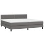 Box spring bed with gray synthetic leather mattress 200x200 cm by , Beds and slatted bases - Ref: Foro24-3141087, Price: 596,...