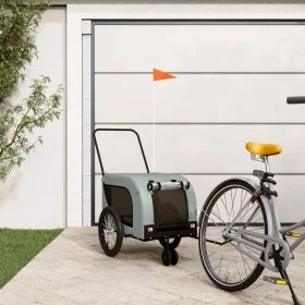 Pet Bicycle Trailer Iron Oxford Cloth Gray Black by , pet strollers - Ref: Foro24-94021, Price: 107,35 €, Discount: %