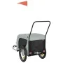 Haustier-Fahrradanhänger, Eisen-Oxford-Stoff, Grau, Schwarz von , Kinderwagen für Haustiere - Ref: Foro24-94021, Preis: 108,0...