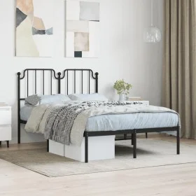 Bettgestell mit schwarzem Metallkopfteil 120x190 cm von , Betten und Lattenroste - Ref: Foro24-373884, Preis: 85,86 €, Rabatt: %