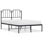 Estructura de cama con cabecero metal negro 120x190 cm de , Camas y somieres - Ref: Foro24-373884, Precio: 85,86 €, Descuento: %