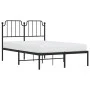Estructura de cama con cabecero metal negro 120x190 cm de , Camas y somieres - Ref: Foro24-373884, Precio: 85,86 €, Descuento: %