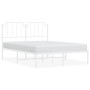 Metallbettgestell mit weißem Kopfteil 140x190 cm von , Betten und Lattenroste - Ref: Foro24-373936, Preis: 83,70 €, Rabatt: %