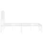Metal bed frame with white headboard 140x190 cm by , Beds and slatted bases - Ref: Foro24-373936, Price: 82,64 €, Discount: %