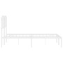 Metallbettgestell mit weißem Kopfteil 140x190 cm von , Betten und Lattenroste - Ref: Foro24-373936, Preis: 83,70 €, Rabatt: %