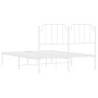 Metallbettgestell mit weißem Kopfteil 140x190 cm von , Betten und Lattenroste - Ref: Foro24-373936, Preis: 83,70 €, Rabatt: %