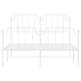 Bettgestell aus Metall mit Kopfteil und weißem Fußteil 140x200 cm von , Betten und Lattenroste - Ref: Foro24-373955, Preis: 9...