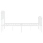 Bettgestell aus Metall mit Kopfteil und weißem Fußteil 140x200 cm von , Betten und Lattenroste - Ref: Foro24-373955, Preis: 9...