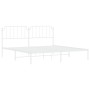 Bettgestell aus weißem Metall mit Kopfteil 200x200 cm von , Betten und Lattenroste - Ref: Foro24-373943, Preis: 103,30 €, Rab...