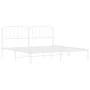 White metal bed frame with headboard 200x200 cm by , Beds and slatted bases - Ref: Foro24-373943, Price: 101,85 €, Discount: %