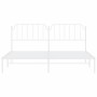 Bettgestell aus weißem Metall mit Kopfteil 200x200 cm von , Betten und Lattenroste - Ref: Foro24-373943, Preis: 103,30 €, Rab...