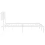 White metal bed frame with headboard 200x200 cm by , Beds and slatted bases - Ref: Foro24-373943, Price: 101,85 €, Discount: %