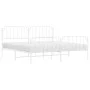 Metal bed frame with headboard and footboard white 193x203 cm by , Beds and slatted bases - Ref: Foro24-373960, Price: 119,92...