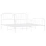 Metal bed frame with headboard and footboard white 193x203 cm by , Beds and slatted bases - Ref: Foro24-373960, Price: 119,92...