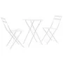 Garden bistro table and chairs set, 3 pieces, white steel by vidaXL, Garden sets - Ref: Foro24-44357, Price: 118,82 €, Discou...