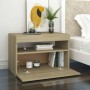 Bedside tables with LED lights 2 units Sonoma plywood 60x35x40 cm by vidaXL, Nightstands - Ref: Foro24-3082781, Price: 85,31 ...