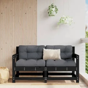 Garden corner sofas 2 pcs solid black pine wood by , Modular outdoor sofas - Ref: Foro24-825510, Price: 135,06 €, Discount: %