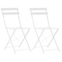 Garden bistro table and chairs set, 3 pieces, white steel by vidaXL, Garden sets - Ref: Foro24-44357, Price: 120,24 €, Discou...