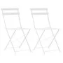Garden bistro table and chairs set, 3 pieces, white steel by vidaXL, Garden sets - Ref: Foro24-44357, Price: 118,82 €, Discou...