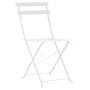 Mesa y sillas bistró de jardín 3 piezas acero blanco de vidaXL, Conjuntos de jardín - Ref: Foro24-44357, Precio: 120,24 €