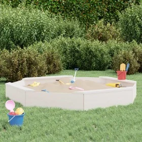 Sandkasten mit Achtecksitzen aus massivem weißem Kiefernholz von , Sandkästen - Ref: Foro24-825017, Preis: 61,95 €, Rabatt: %