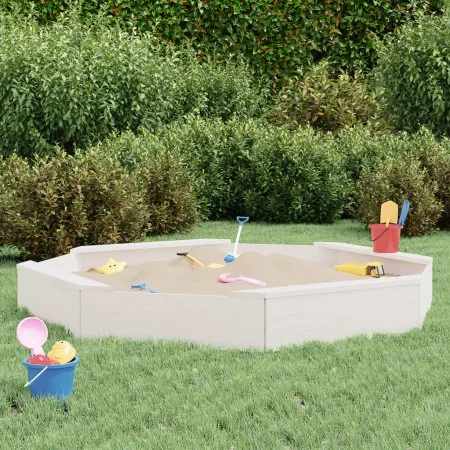 Sandkasten mit Achtecksitzen aus massivem weißem Kiefernholz von , Sandkästen - Ref: Foro24-825017, Preis: 61,95 €, Rabatt: %