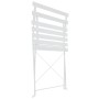 Mesa y sillas bistró de jardín 3 piezas acero blanco de vidaXL, Conjuntos de jardín - Ref: Foro24-44357, Precio: 120,24 €