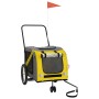 Haustier-Fahrradanhänger, Eisen-Oxford-Stoff, gelb-grau von , Kinderwagen für Haustiere - Ref: Foro24-93903, Preis: 118,99 €,...