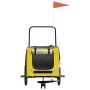 Pet Bicycle Trailer Iron Oxford Cloth Yellow Gray by , pet strollers - Ref: Foro24-93903, Price: 116,83 €, Discount: %
