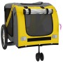 Haustier-Fahrradanhänger, Eisen-Oxford-Stoff, gelb-grau von , Kinderwagen für Haustiere - Ref: Foro24-93903, Preis: 118,99 €,...