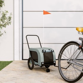 Pet Bicycle Trailer Iron Oxford Cloth Gray Black by , pet strollers - Ref: Foro24-94014, Price: 100,21 €, Discount: %