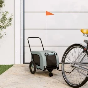 Pet Bicycle Trailer Iron Oxford Cloth Gray Black by , pet strollers - Ref: Foro24-94014, Price: 98,34 €, Discount: %