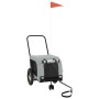Haustier-Fahrradanhänger, Eisen-Oxford-Stoff, Grau, Schwarz von , Kinderwagen für Haustiere - Ref: Foro24-94014, Preis: 100,2...