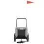 Haustier-Fahrradanhänger, Eisen-Oxford-Stoff, Grau, Schwarz von , Kinderwagen für Haustiere - Ref: Foro24-94014, Preis: 98,24...